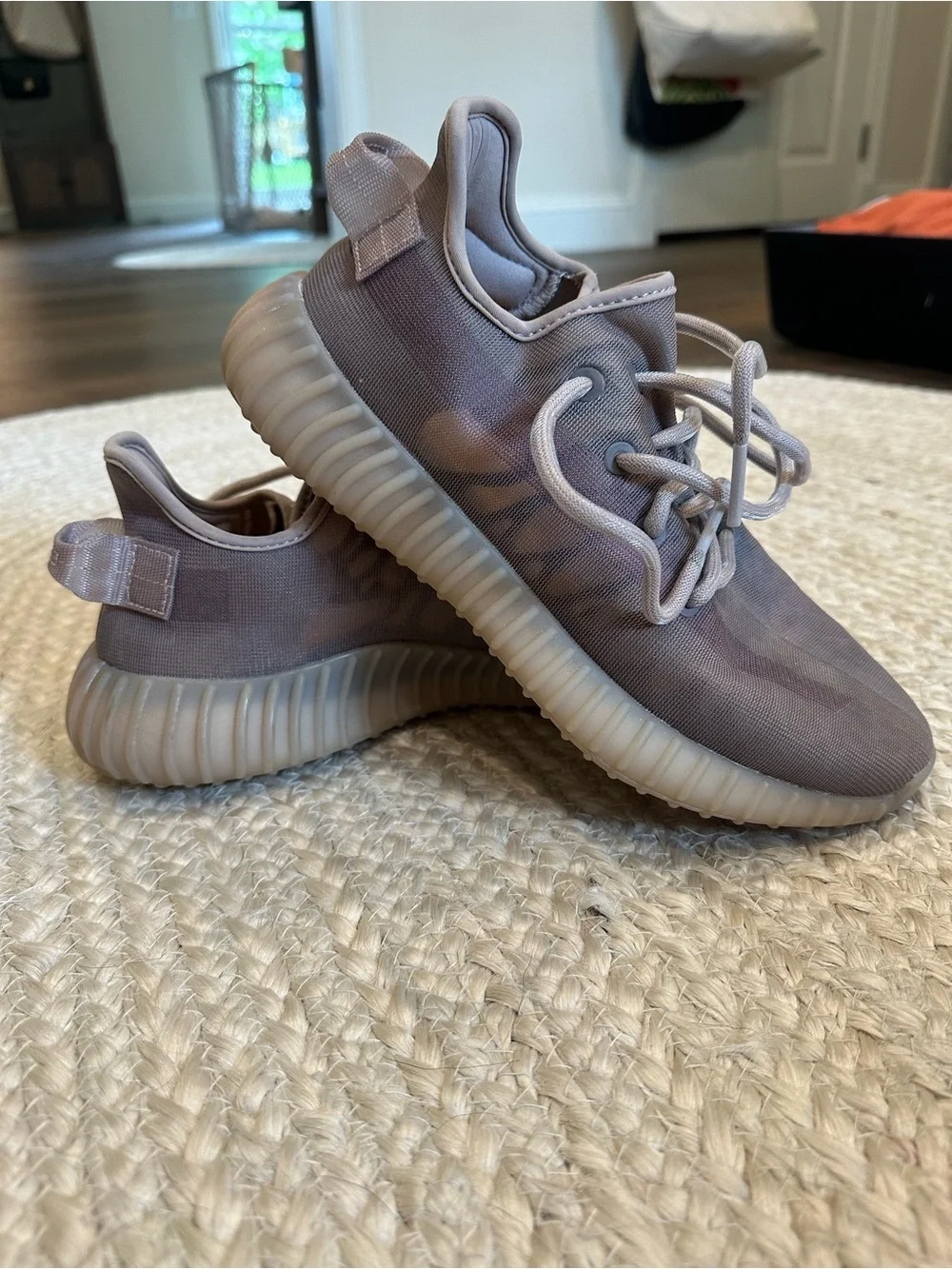 adidas Yeezy-style Men or women’s Sneakers in Light Gray Purple Taupe